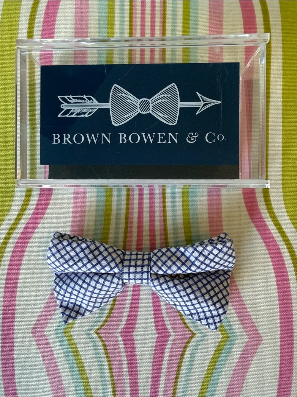 Kids Brown Bowen Battery Blue Windowpane Bow tie